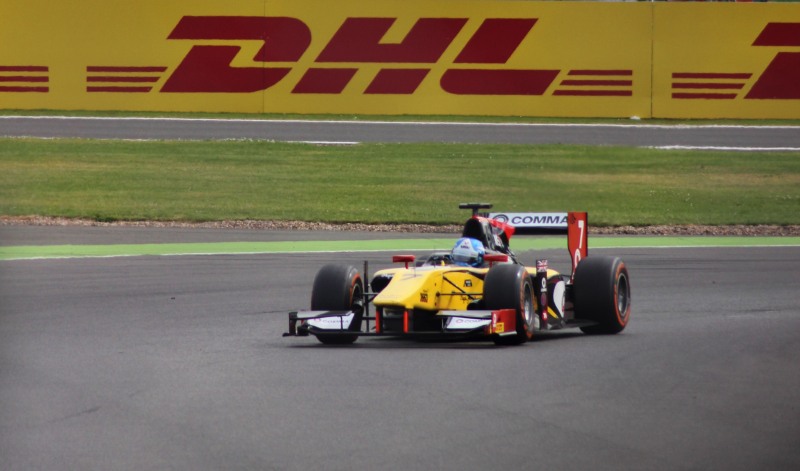 Palmer at Club Corner during the Silverstone Sprint Race